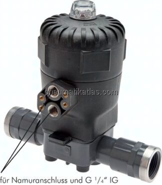PVC-Membranventil (NC) PVC / EPDM, Rp 1/2" Innengewinde