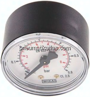 Manometer waagerecht (KU/Ms), 50mm, 0 - 0,6 bar, G 1/4"