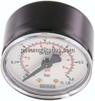 Manometer waagerecht (ST/Ms), 50mm, 0 - 0,6 bar, G 1/4"