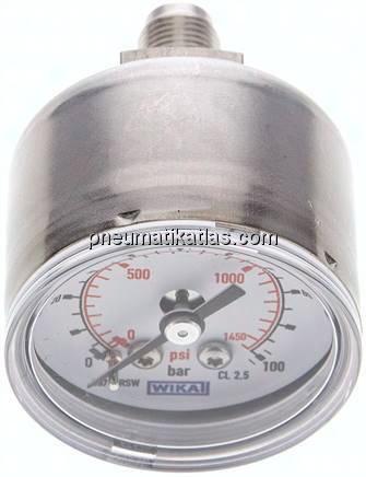 ES-Manometer waagerecht, 40mm, 0 - 100 bar, G 1/8"