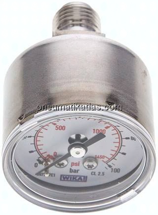 ES-Manometer waagerecht, 40mm, 0 - 100 bar, G 1/4"