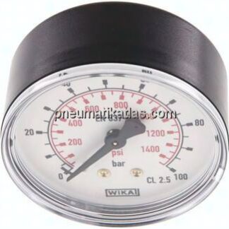 Manometer waagerecht (KU/Ms), 63mm, 0 - 100 bar, G 1/4"