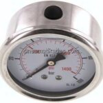 Glycerin-Manometer waagerecht (CrNi/Ms),63mm, 0 - 100bar
