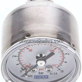 ES-Manometer waagerecht, 40mm, 0 - 10 bar, G 1/4"