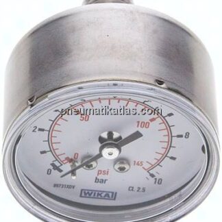 ES-Manometer waagerecht, 50mm, 0 - 10 bar, G 1/4"