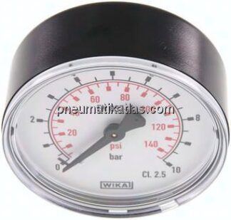 Manometer waagerecht (KU/Ms), 63mm, 0 - 10 bar, G 1/4"