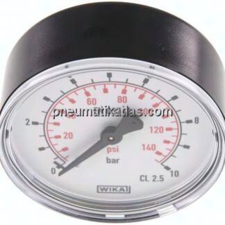 Manometer waagerecht (KU/Ms), 63mm, 0 - 10 bar, G 1/4"