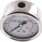 Glycerin-Manometer waagerecht (CrNi/Ms),63mm, 0 - 10bar