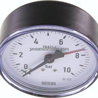 Manometer waagerecht, 80mm, 0 - 10 bar