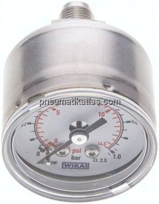 ES-Manometer waagerecht, 40mm, 0 - 1 bar, G 1/8"