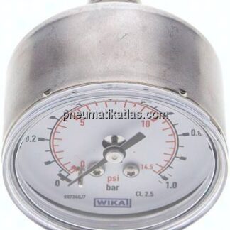 ES-Manometer waagerecht, 50mm, 0 - 1 bar, G 1/4"