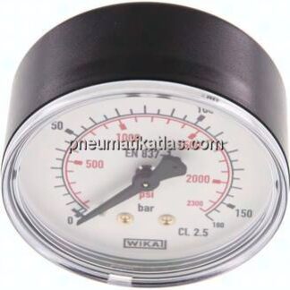 Manometer waagerecht (KU/Ms), 63mm, 0 - 160 bar, G 1/4"