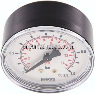 Manometer waagerecht (KU/Ms), 63mm, 0 - 1 bar, G 1/4"