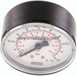 Manometer waagerecht (ST/Ms), 63mm, 0 - 1 bar, G 1/4"