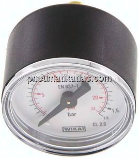 Manometer waagerecht (KU/Ms), 40mm, 0 - 1,6 bar, G 1/8"