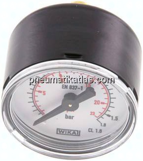Manometer waagerecht (ST/Ms), 40mm, 0 - 1,6 bar, G 1/8"