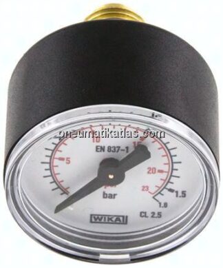 Manometer waagerecht (KU/Ms), 40mm, 0 - 1,6 bar, G 1/4"