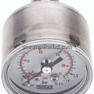 ES-Manometer waagerecht, 40mm, 0 - 1,6 bar, G 1/4"