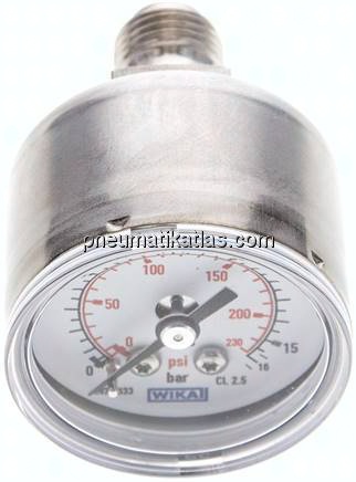 ES-Manometer waagerecht, 40mm, 0 - 16 bar, G 1/4"