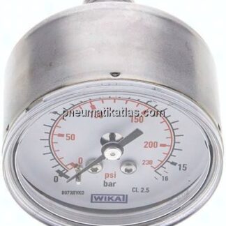 ES-Manometer waagerecht, 50mm, 0 - 16 bar, G 1/4"