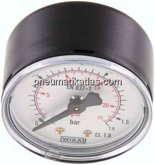 Manometer waagerecht (ST/Ms), 50mm, 0 - 1,6 bar, G 1/4"