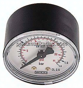 Manometer waagerecht (KU/Ms), 50mm, 0 - 1,6 bar, G 1/8"