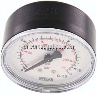 Manometer waagerecht (KU/Ms), 63mm, 0 - 16 bar, G 1/4"