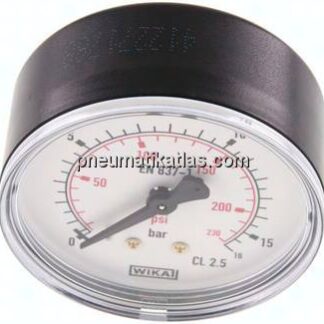 Manometer waagerecht (KU/Ms), 63mm, 0 - 16 bar, G 1/4"