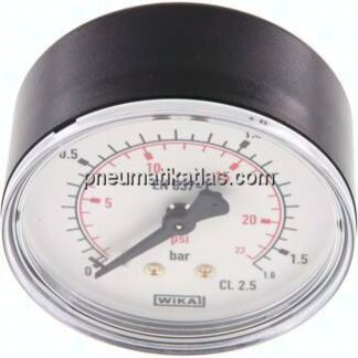 Manometer waagerecht (KU/Ms), 63mm, 0 - 1,6 bar, G 1/4"