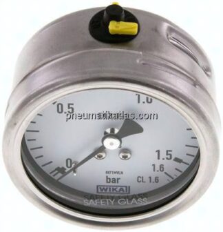 Chemie-Manometer waagerecht, 63mm, 0 - 1,6 bar