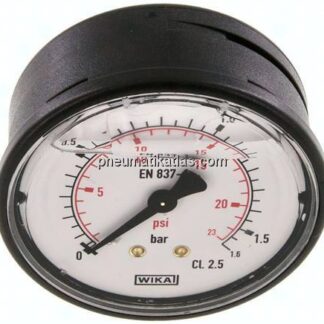 Glycerin-Manometer waagerecht (KU/Ms), 63mm, 0 - 1,6 bar