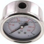 Glycerin-Manometer waagerecht (CrNi/Ms),63mm, 0 - 16bar