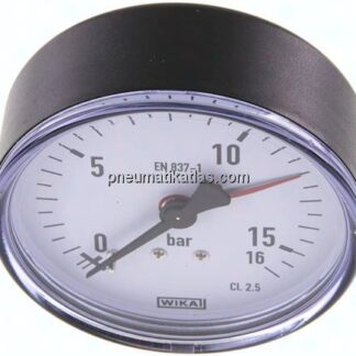 Manometer waagerecht, 80mm, 0 - 16 bar