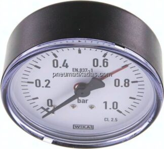 Manometer waagerecht, 80mm, 0 - 1 bar