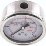 Glycerin-Manometer waagerecht (CrNi/Ms),63mm, 0 - 250bar