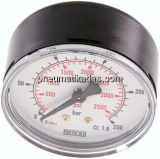 Manometer waagerecht (ST/Ms), 63mm, 0 - 250 bar, G 1/4"