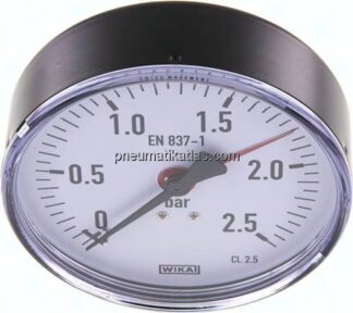 Manometer waagerecht, 100mm, 0 - 2,5 bar