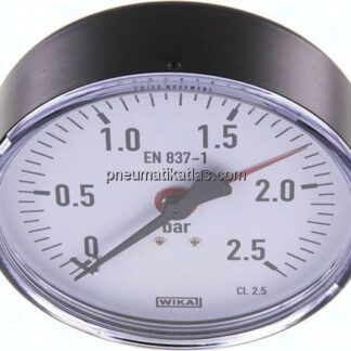 Manometer waagerecht, 100mm, 0 - 2,5 bar
