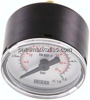 Manometer waagerecht (ST/Ms), 40mm, 0 - 2,5 bar, G 1/8"