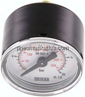 Manometer waagerecht (ST/Ms), 40mm, 0 - 25 bar, G 1/8"