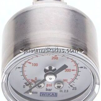 ES-Manometer waagerecht, 40mm, 0 - 25 bar, G 1/4"