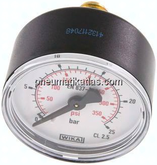 Manometer waagerecht (KU/Ms), 50mm, 0 - 25 bar, G 1/4"