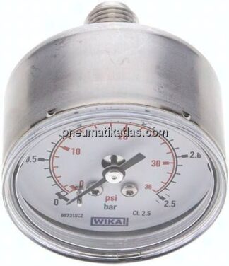ES-Manometer waagerecht, 50mm, 0 - 2,5 bar, G 1/4"