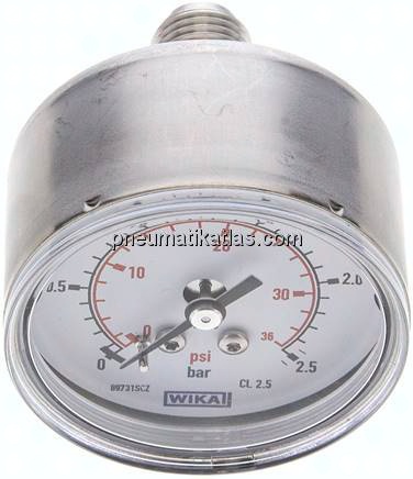 ES-Manometer waagerecht, 50mm, 0 - 2,5 bar, G 1/4"