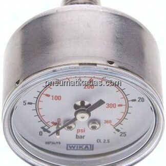 ES-Manometer waagerecht, 50mm, 0 - 25 bar, G 1/4"
