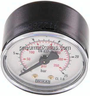Manometer waagerecht (ST/Ms), 50mm, 0 - 25 bar, G 1/4"