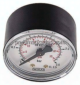 Manometer waagerecht (KU/Ms), 50mm, 0 - 2,5 bar, G 1/8"