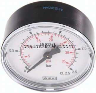 Manometer waagerecht (KU/Ms), 63mm, 0 - 2,5 bar, G 1/4"