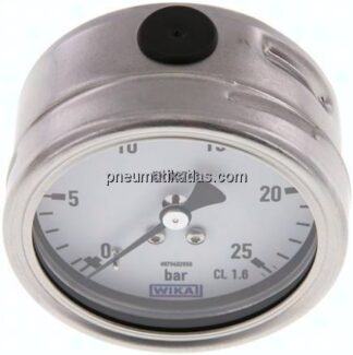 Chemie-Manometer waagerecht, 63mm, 0 - 25 bar