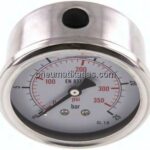Glycerin-Manometer waagerecht (CrNi/Ms),63mm, 0 - 25bar